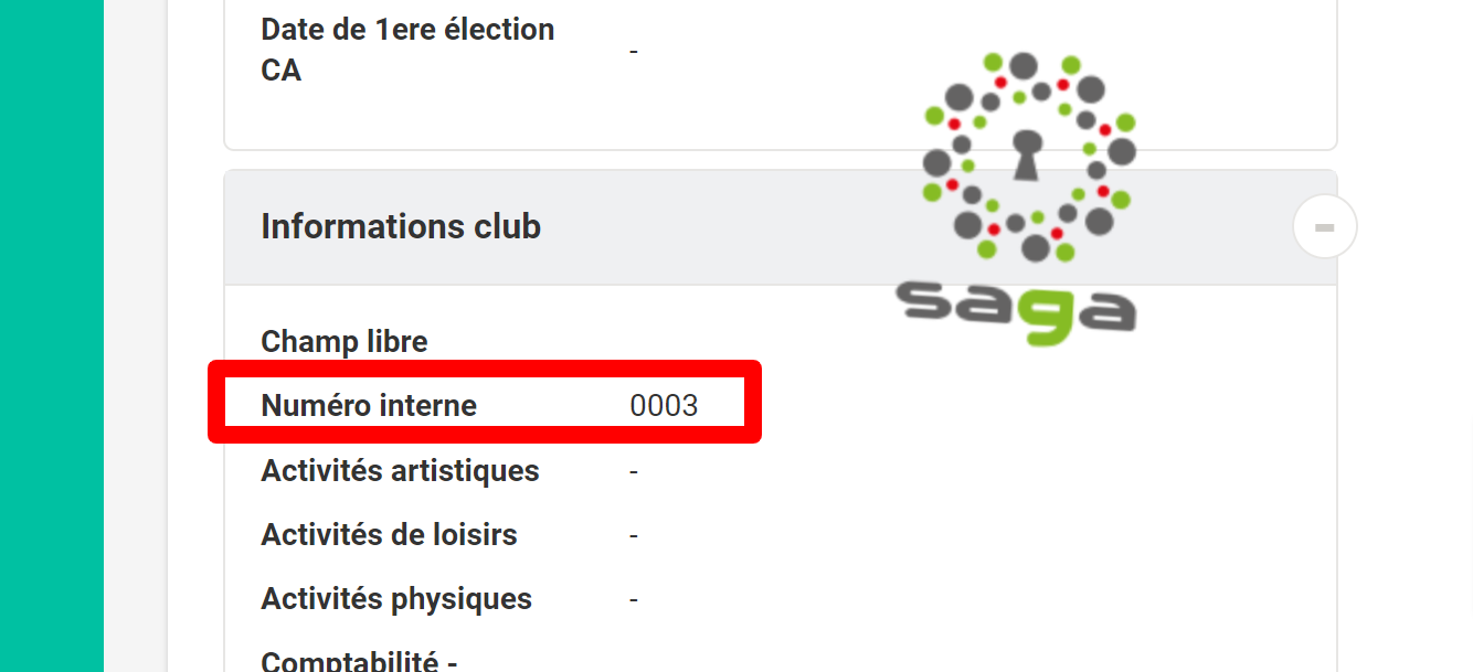 Lire la suite à propos de l’article Le champs “Numéro adhérent” devient “Numéro interne” dans SAGA